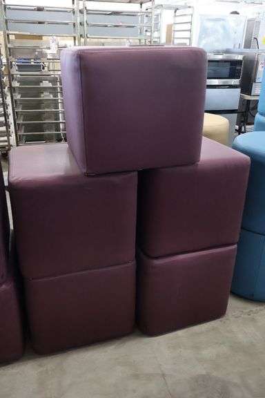 Times 5 - Hon 18" x 18" x 16" tall plum vinyl stools