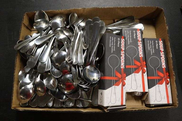Times 11 dozen - assorted spoons - soup, tea and dinner spoons - heavy duty - matches forks