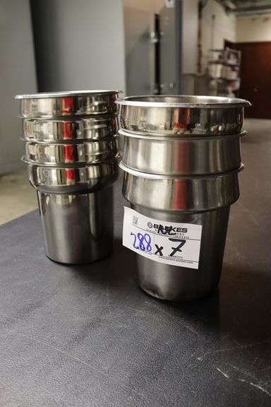 Times 7 - 7" stainless round insets - no lids