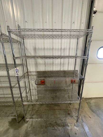 18" x 48" Chrome coated wire rack - 75" tall poles