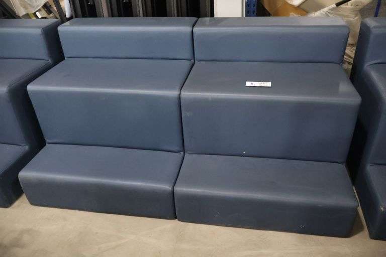 Times 2 - 36" wide x 34" tall x 40" deep Navy vinyl modular seating