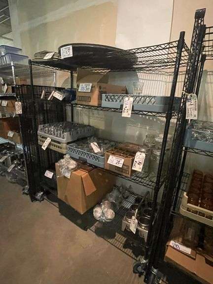 Times 2 - 24" x 60" and 24" x 72" black coated portable racks