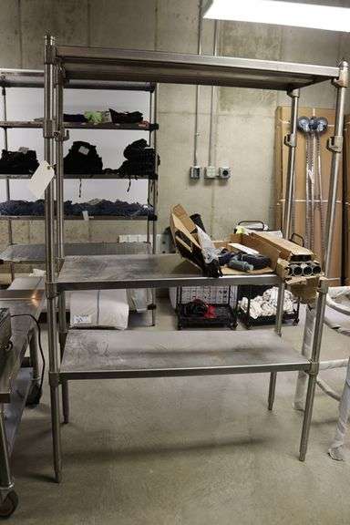 18" x 45" portable heavy duty stainless shelf - needs adjusted