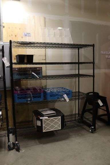 Times 2 - 24" x 60" and 24" x 72" black coated portable racks