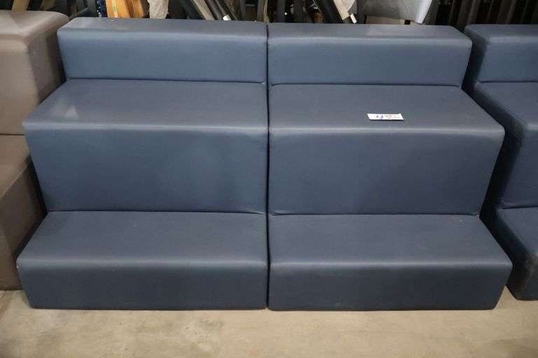 Times 2 - 36" wide x 34" tall x 40" deep Navy vinyl modular seating