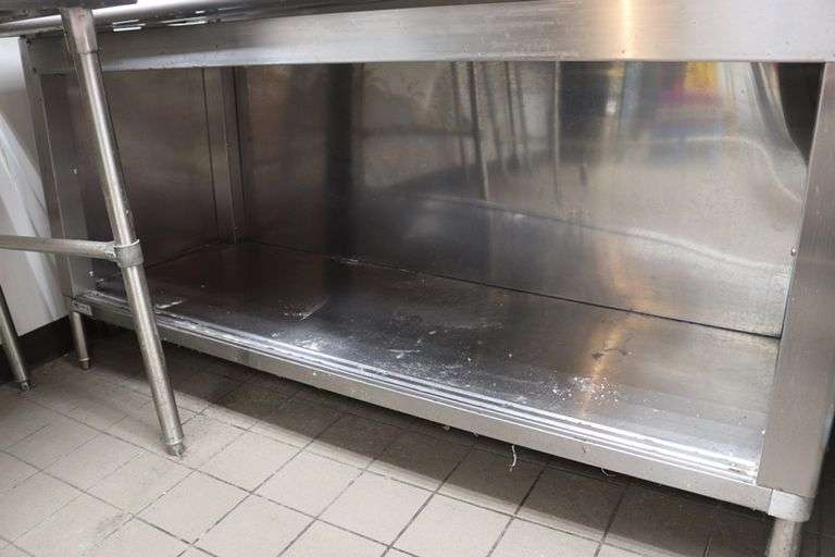 30" x 72" stainless base cabinet with back splash - no doors