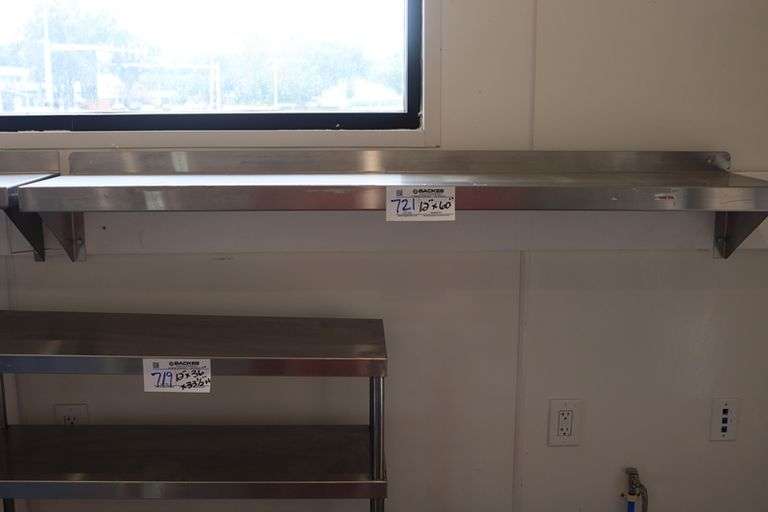 12" x 60" stainless wall shelf