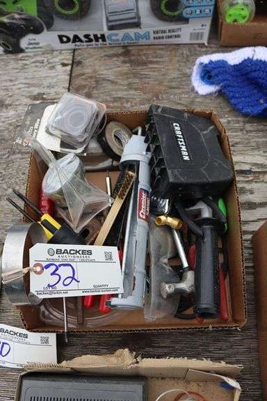 Box flat to go - Caulk gun, oil wrench, & more