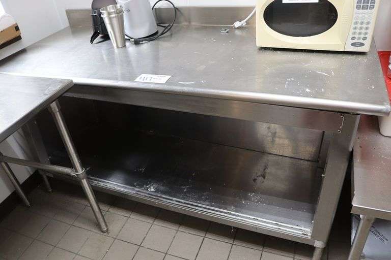 30" x 72" stainless base cabinet with back splash - no doors
