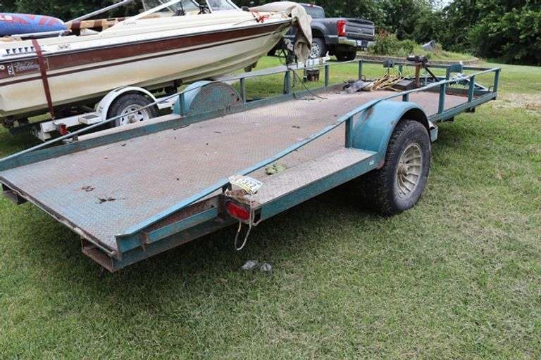 2004 Life-T 6' x 16' metal framed single axle blue utility trailer