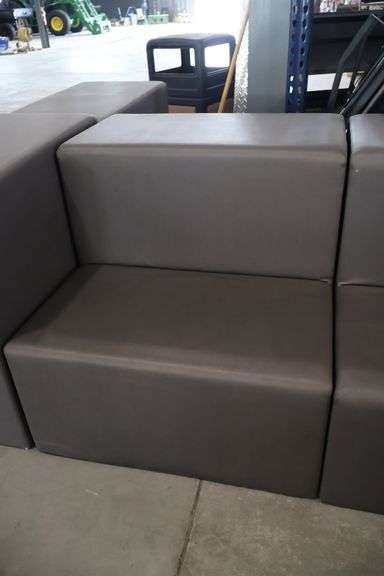 Times 2 - 36" wide x 34" tall x 40" deep charcoal vinyl modular seating