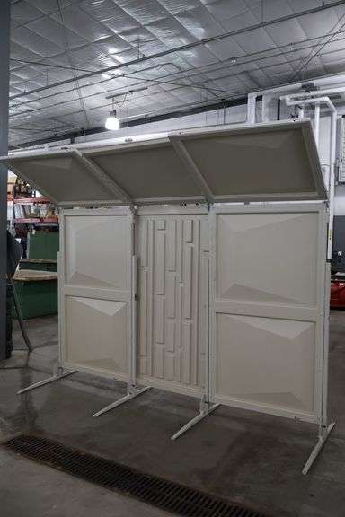Wenger 7 panel Series 64 Travel master acoustic shells with portable transport cart - overall width is 22' - 4 panels have  frames, 3 are inserts