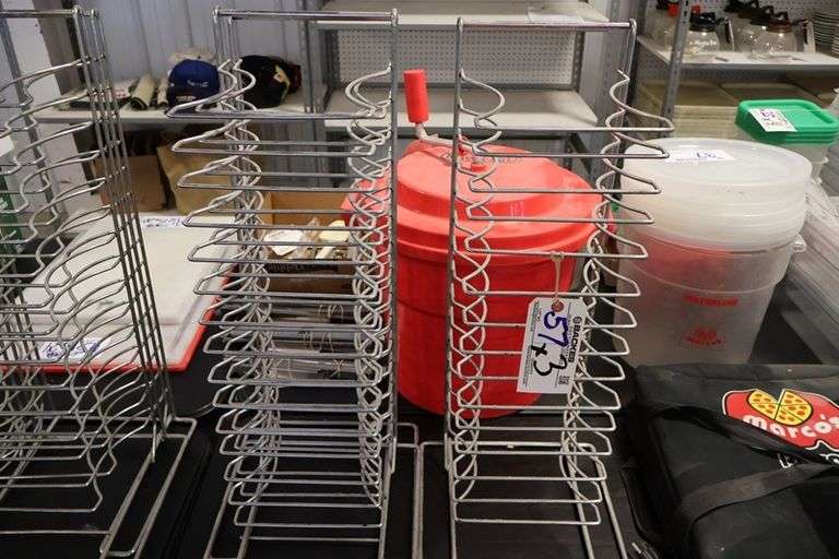 Times 3 - 28" Tall chrome coated pizza pan racks