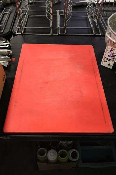 Times 2 - 18" x 24" Red & white poly cutting boards
