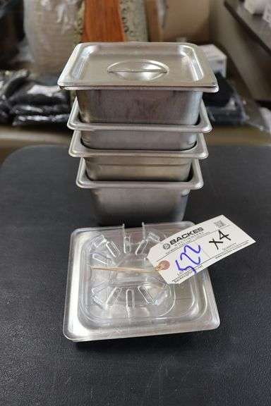 Times 4 - 1/6 x 4 stainless insets with lids