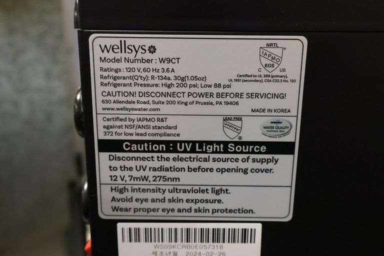Wellsys model #W9CT countertop  bottle less water cooler