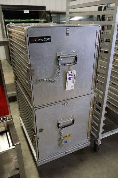 Crescor 3001811A portable aluminum catering boxes - stack of 2