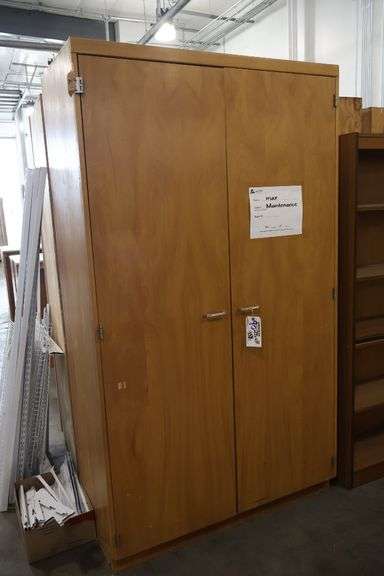 48" x wide x 84" tall x 23" deep wood 2 door cabinet