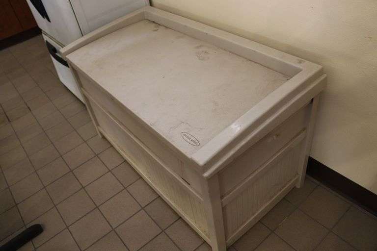 Times 2 - 18" x 30" x 70" tall 2 door cabinet and Suncrest poly bin