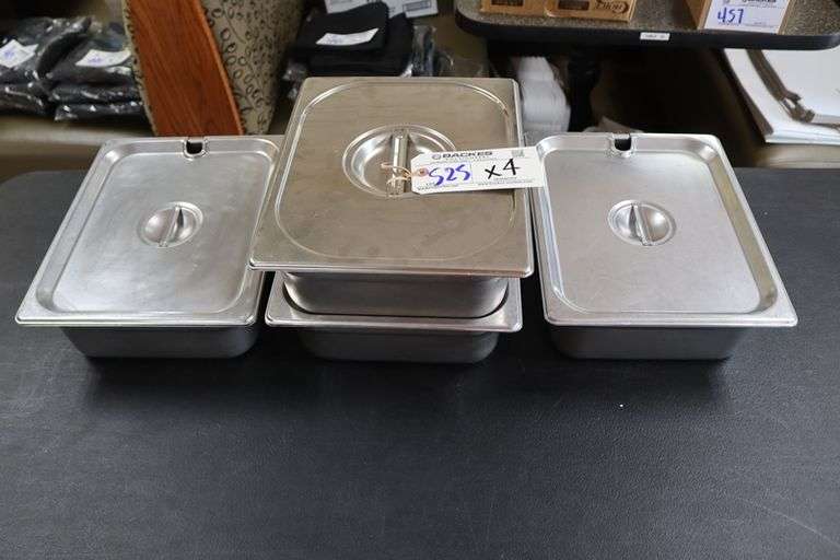 Times 4 - 1/2 x 4 stainless insets with lids