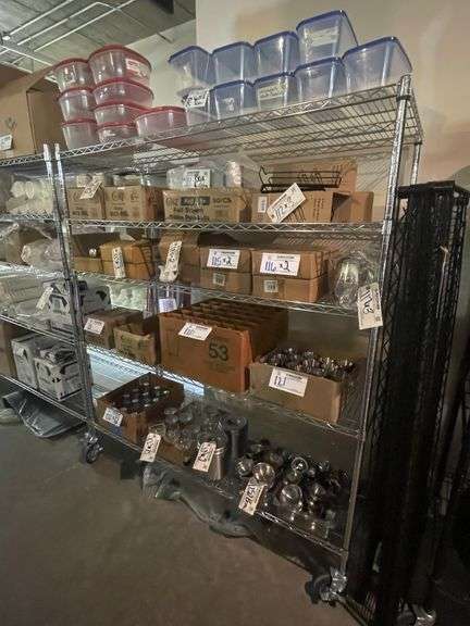 Times 3 - 24" x 60" portable chrome racks - come with some shelf covers