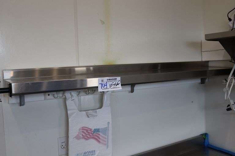 12" x 66" stainless wall mount shelf