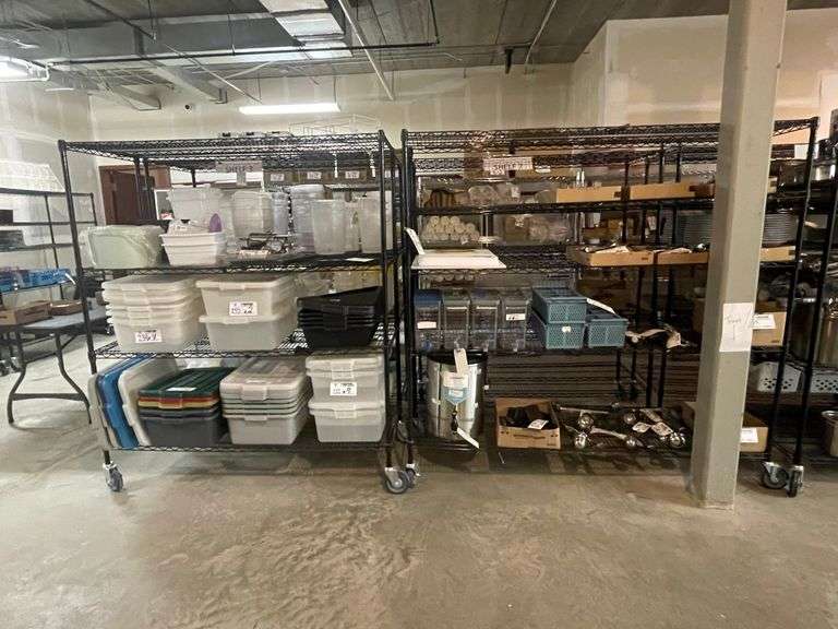 Times 2 - 24" x 60" and 24" x 72" black coated portable racks
