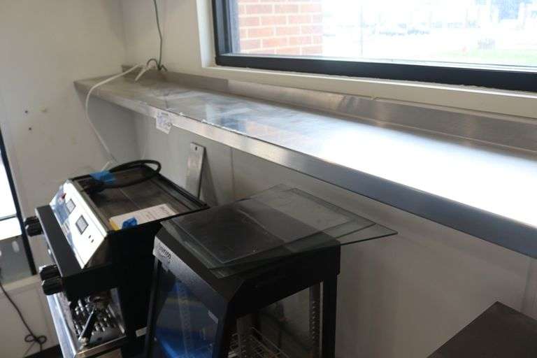12" x 120" stainless wall shelf by Sherman