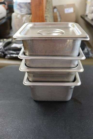 Times 4 - 1/6 x 4 stainless insets with lids