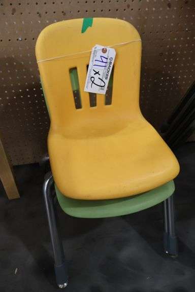 Times 2 - Chrome metal framed poly kids chairs