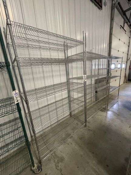 Times 2 - 24" 48" Chrome coated wire racks - 86" tall poles