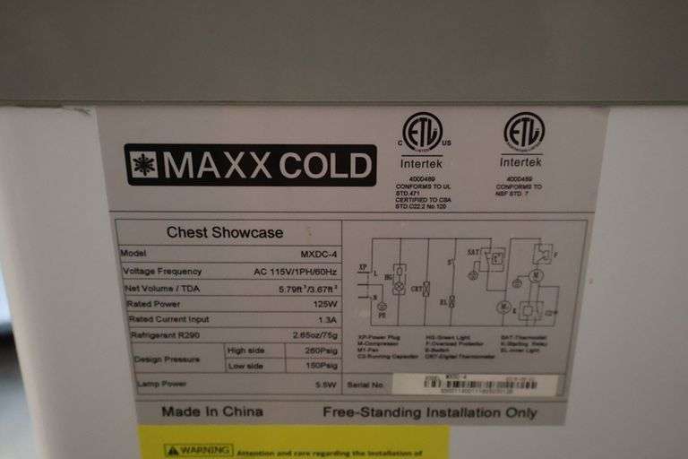 Maxx Cold MXDC-4 portable 4 tub dip cabinet with glass over shelf - AS IS - only cooling down to 55 degrees
