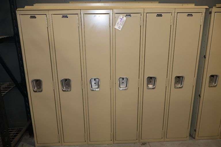 72" x 60" tall x 12" deep metal 6 bay locker system