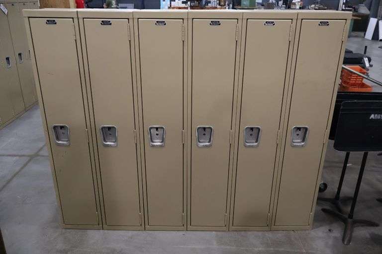 72" x 60" tall x 12" deep metal 6 bay locker system