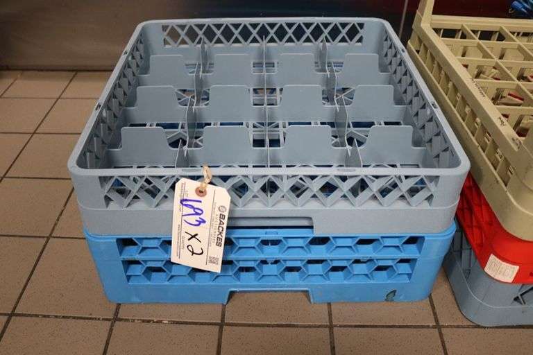 Times 2 - 16 compartment dish box racks