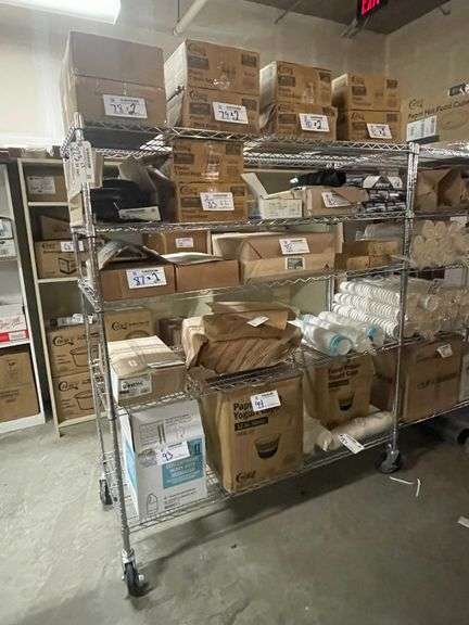 Times 3 - 24" x 60" portable chrome racks - come with some shelf covers
