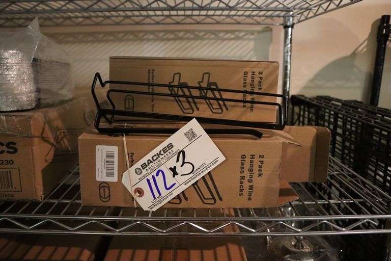 Times 3 - boxes of hanging wine glass racks - 2 per box