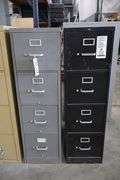 Times 2 - Hon 4 drawer metal letter file cabinets - no keys