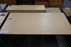 30" x 60" metal framed wood laminate top table