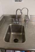 24" x 54" stainless table with 1 bin sink with 3 sided 4" back splash