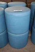 Times 4 - Hon 18" round x 16" tall blue vinyl stools - showing some stains - buyer to view