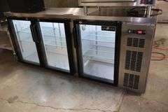 79" Spartan SSGBB-79-SL glass 3 door back bar bottle cooler with stainless top - AS IS - not cooling