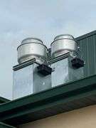 Complete Hood System - Accurex 54" x 17' stainless digital controlled exhaust hood system with wet fire suppression, 2 exhaust fans - heated return air fan - Buyer to remove all units - seller with cap holes in the roof - This is a fabulous, high dollar hood system - hood is a two piece unit bolted together - Installed in 2022/2023 time frame - WOW