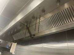 Complete Hood System - Accurex 54" x 17' stainless digital controlled exhaust hood system with wet fire suppression, 2 exhaust fans - heated return air fan - Buyer to remove all units - seller with cap holes in the roof - This is a fabulous, high dollar hood system - hood is a two piece unit bolted together - Installed in 2022/2023 time frame - WOW