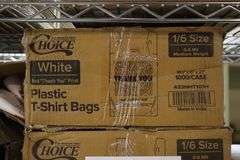 Times 2 - cases of Choice 1/6 size white plastic T-Shirt bags - 11 1/2" x 6" x 21"