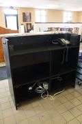 22" x 48" black base with marble top hostess station