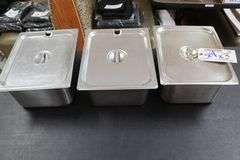 Times 3 - 1/2 x 6 stainless insets with lids