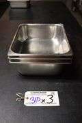 Times 3 - 1/2 x 4 stainless insets with no lids