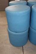 Times 4 - Hon 18" round x 16" tall blue vinyl stools - showing some stains - buyer to view