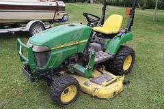 2006 John Deere 2305 riding lawn tractor with 200CX loader, 60" mower deck, & back 3 point - 978 hours, some damage to front - runs goods